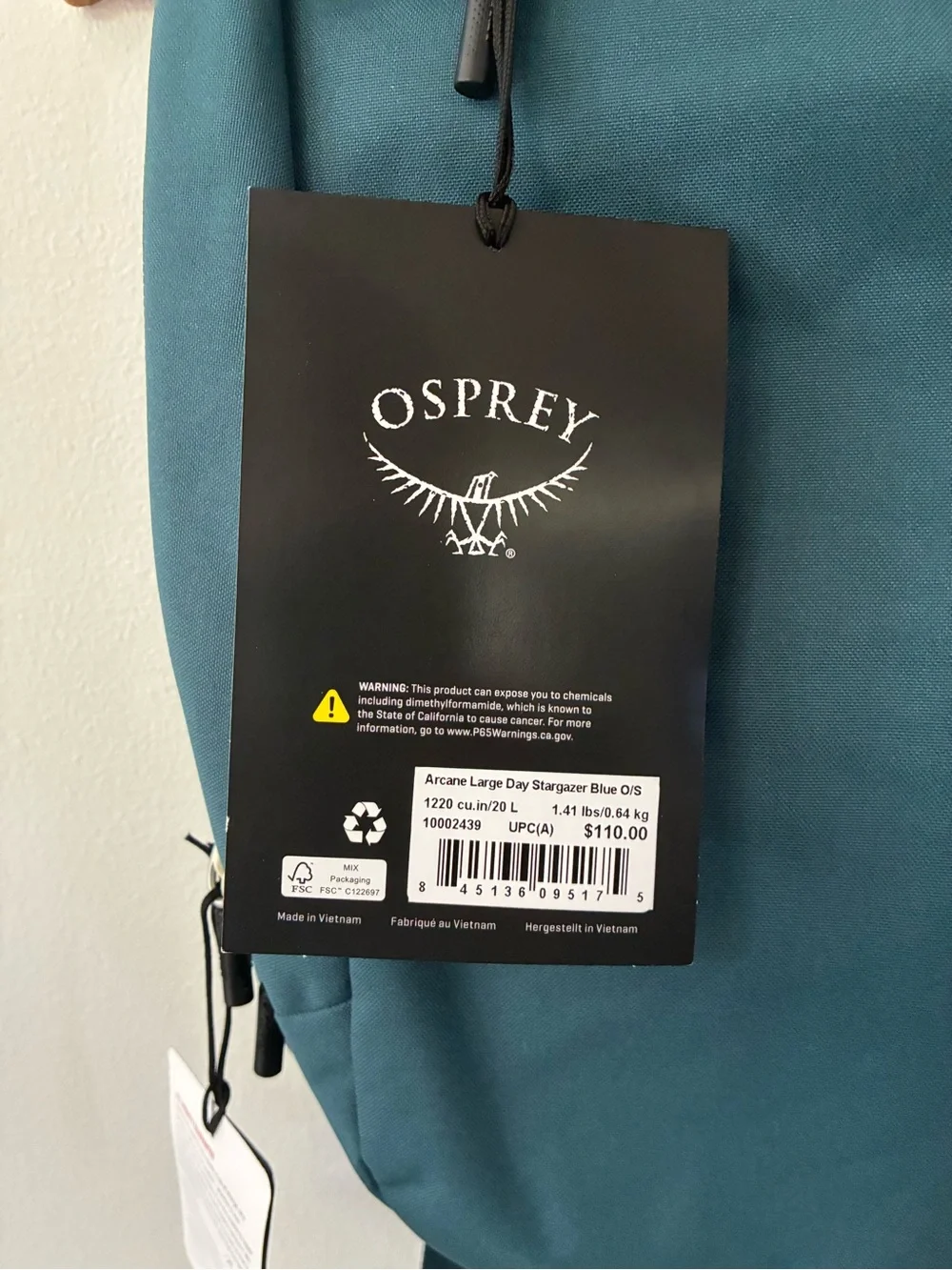 OSPREY Arcane Large 20L Daypack Backpack in stargazer Blue